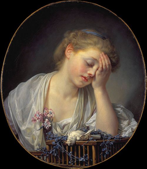 Lire la suite à propos de l’article GREUZE, JEUNE FILLE PLEURANT SON OISEAU MORT